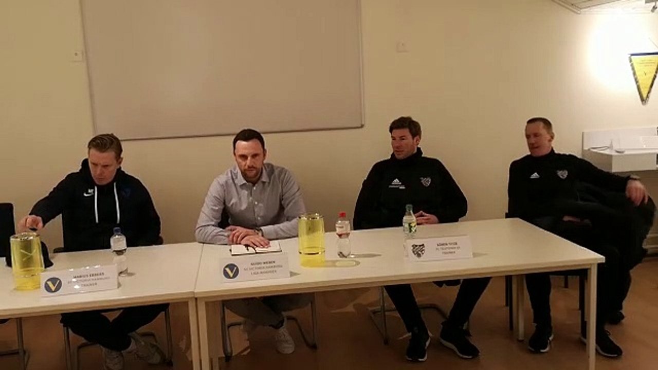 Die Pressekonferenz nach dem Spiel SC Victoria - FC Teutonia 05