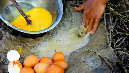 Attractive Fishing Method With Many Chicken Eggs Catch Fishes From Hole - Unbelievable Fishing