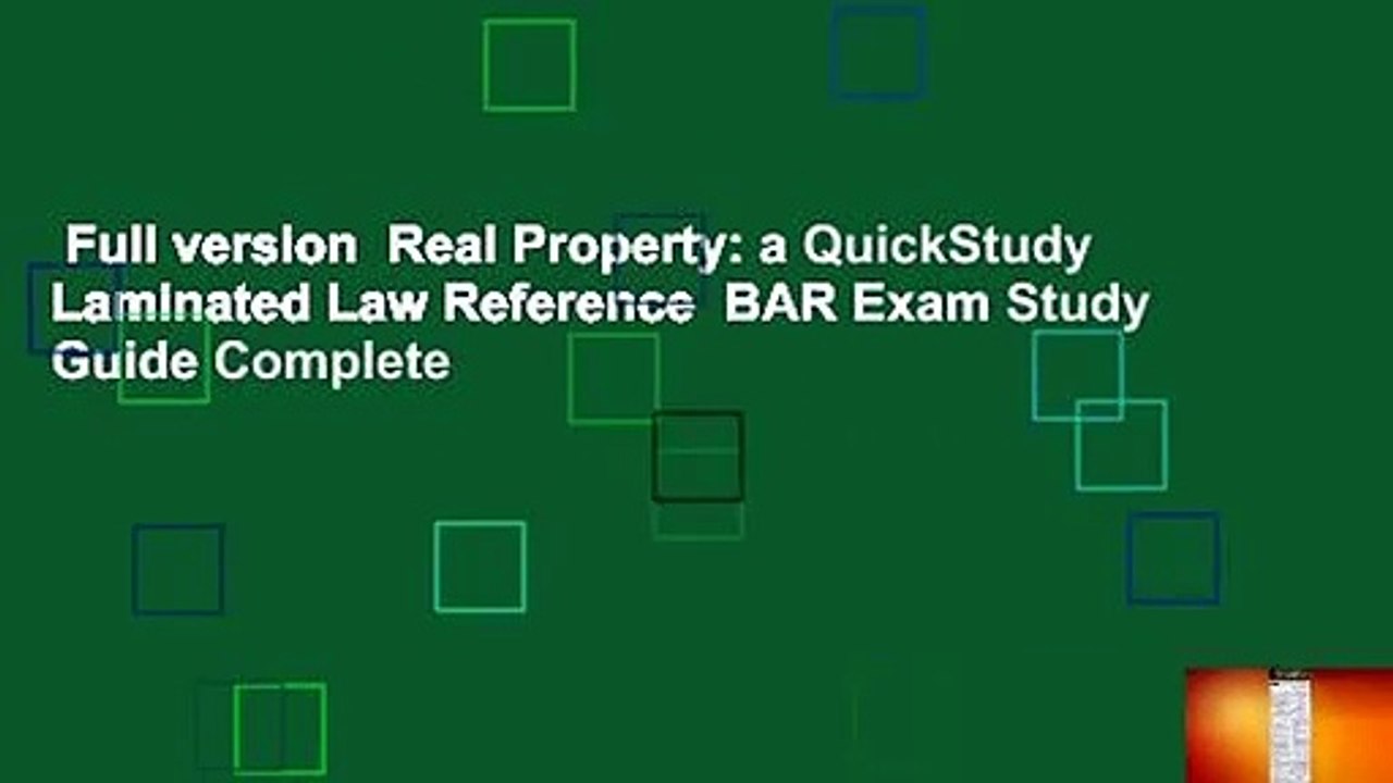 Full version Real Property a QuickStudy Laminated Law Reference BAR Exam Study Guide Complete
