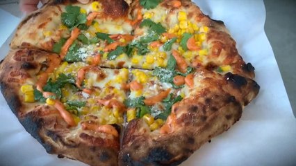 Simply Sweet makes Elote pizza at Michaelangelo’s Wood Fired Pizza
