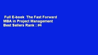 Full E-book  The Fast Forward MBA in Project Management  Best Sellers Rank : #4