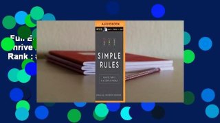 Full E-book  Simple Rules: How to Thrive in a Complex World  Best Sellers Rank : #2