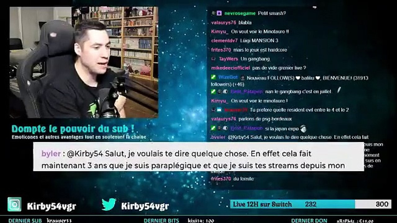 Blague à Kirby54 sur Twitch