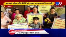 Parents sit on protest against schools charging donation and not following FRC rules in Surat