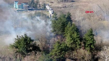 Göçmenlere yunanistan 'ın gazlı müdahalesi havadan görüntülendi
