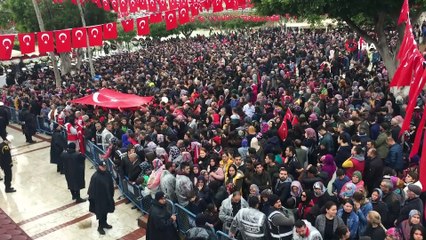 Silifkeli şehit Osman Ak, yağmur altında son yolculuğuna uğurladı