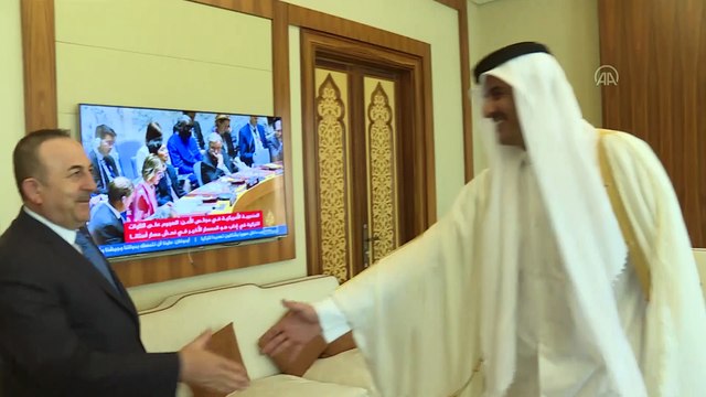 Dışişleri Bakanı Çavuşoğlu - Katar Emiri Şeyh Temim bin Hamed Al Sani görüşmesi - DOHA
