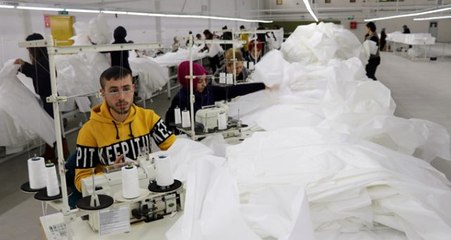 Amasya'da üretilen antibakteriyel tulumlar Çin'e gönderiliyor