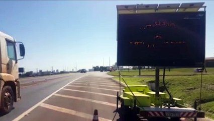 Obras deixam o trânsito lento na rodovia BR-277, em Cascavel