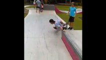 Skateboarder Tries To Grind A Box And Lands Awkwardly
