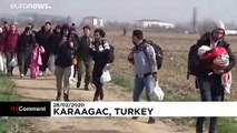 ویدئو؛ حرکت مهاجران به سمت مرز ترکیه با یونان