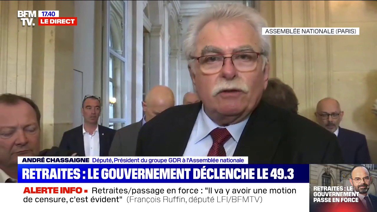 Retraites: André Chassaigne, groupe (GDR): "Nous allons déposer une motion de censure avec les autres groupes de gauche"