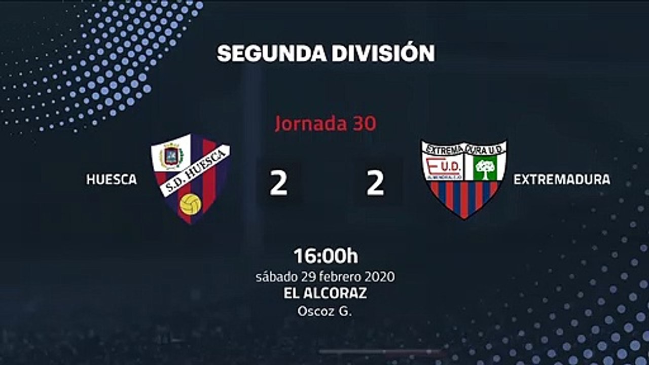 Resumen partido entre Huesca y Extremadura Jornada 30 Segunda División
