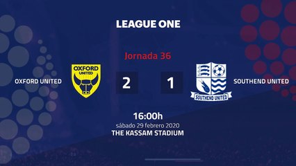 Resumen partido entre Oxford United y Southend United Jornada 36 League One
