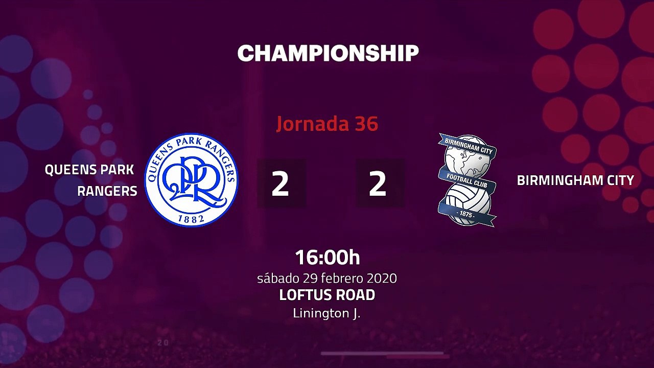 Resumen partido entre Queens Park Rangers y Birmingham City Jornada 36 Championship