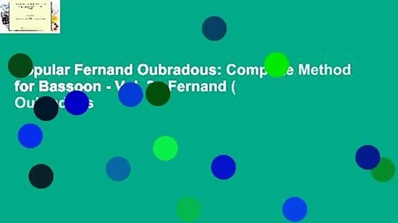 Popular Fernand Oubradous: Complete Method for Bassoon - Vol. 3 - Fernand ( Oubradous