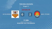 Resumen partido entre UD Collerense y Ibiza I. Pitiusas Jornada 26 Tercera División