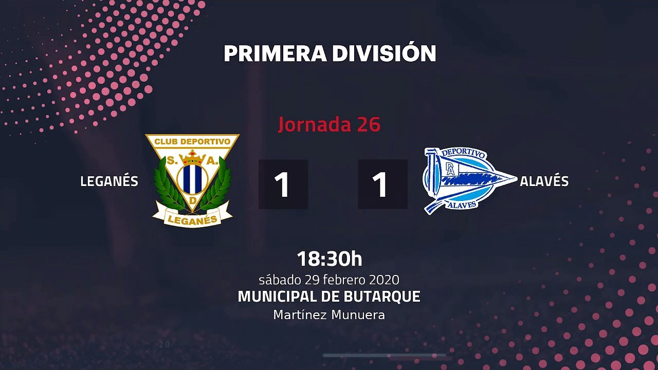 Resumen partido entre Leganés y Alavés Jornada 26 Primera División