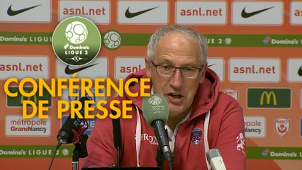 Conférence de presse AS Nancy Lorraine - Clermont Foot (1-2) : Jean-Louis GARCIA (ASNL) - Pascal GASTIEN (CF63) - 2019/2020
