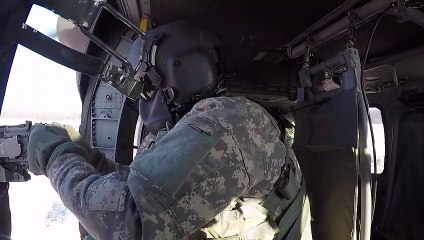 US Soldiers - UH60 Blackhawk Helicopter Door Gunnery Training