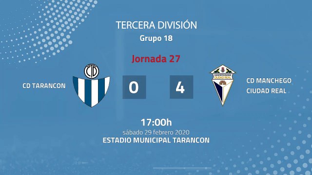 Resumen partido entre CD Tarancon y CD Manchego Ciudad Real Jornada 27 Tercera División