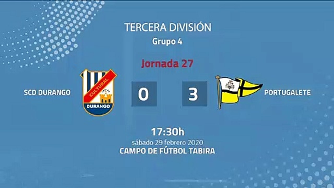 Resumen partido entre SCD Durango y Portugalete Jornada 27 Tercera División