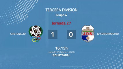Resumen partido entre San Ignacio y JD Somorrostro Jornada 27 Tercera División