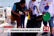 Comunidad de San Bartolo se une para limpiar su mar