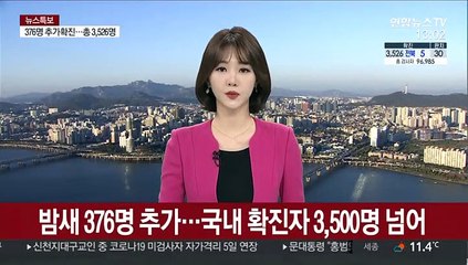 밤새 376명 추가…국내 확진자 3,500명 넘어