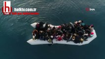 Denizde insanlık dramı: Şişme botla Yunanistan'a geçmeye çalışan mülteciler ölümle burun buruna