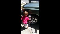 2 Year Old Levon sings Hard Knock life Washing the Car
