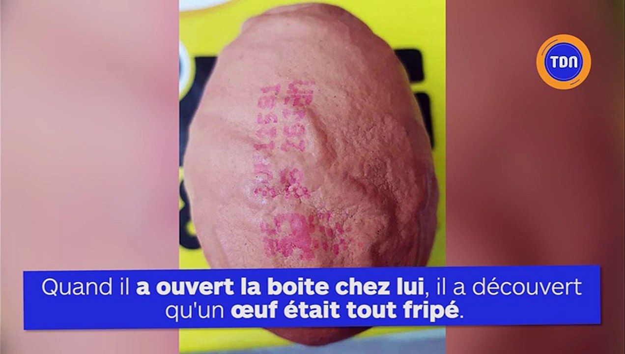 Quand il ouvre sa boite d'œufs, il est complètement dégoûté par un œuf à la coquille fripée !