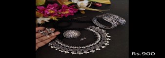 Latest Navratri Special Oxidised Necklace design ||  silver jewellery Collection