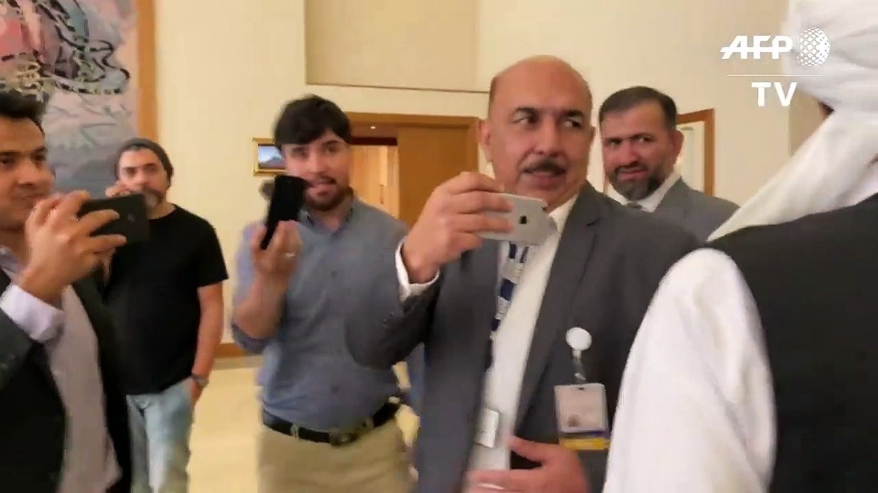 Taliban negotiator Shuhabuddin Dilawar arrives to sign US-taliban peace deal - AFP