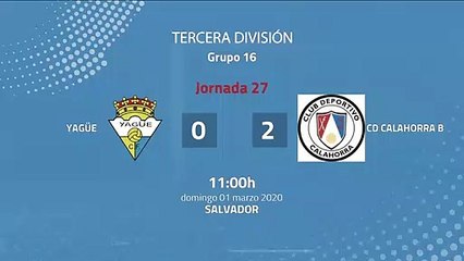 Resumen partido entre Yagüe y Cd Calahorra B Jornada 27 Tercera División