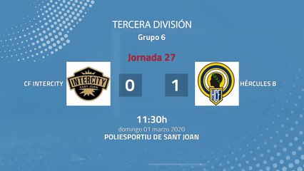 Resumen partido entre CF Intercity y Hércules B Jornada 27 Tercera División