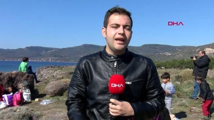 Çanakkale göçmenlerin denize açıldığı bot su aldı, sahil güvenlik kurtardı