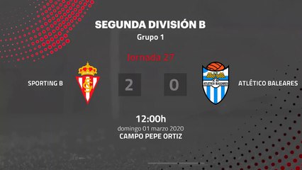 Resumen partido entre Sporting B y Atlético Baleares Jornada 27 Segunda División B