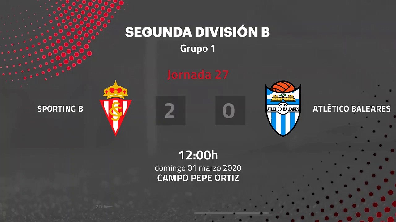 Resumen partido entre Sporting B y Atlético Baleares Jornada 27 Segunda División B