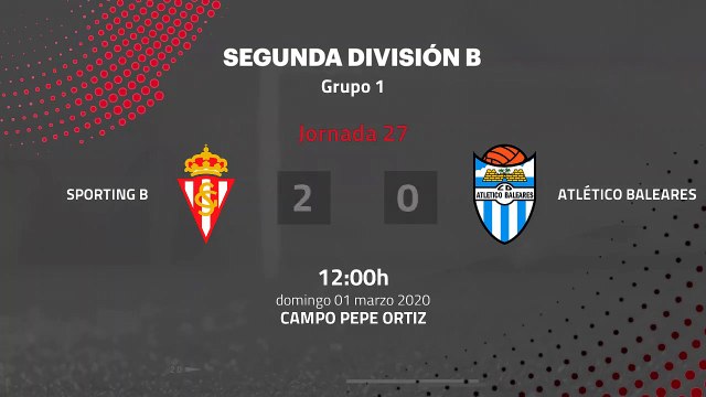 Resumen partido entre Sporting B y Atlético Baleares Jornada 27 Segunda División B