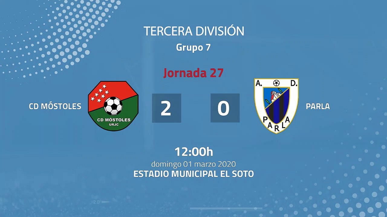 Resumen partido entre CD Móstoles y Parla Jornada 27 Tercera División