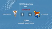 Resumen partido entre EC Granollers y UE Figueres Jornada 26 Tercera División
