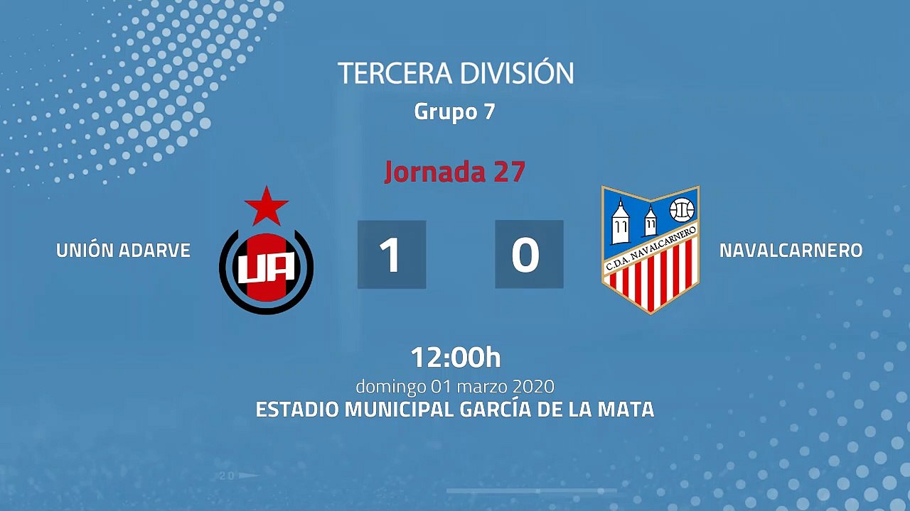 Resumen partido entre Unión Adarve y Navalcarnero Jornada 27 Tercera División