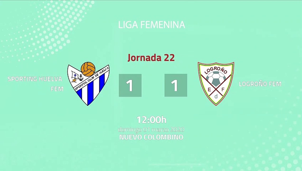 Resumen partido entre Sporting Huelva Fem y Logroño Fem Jornada 22 Primera División Femenina