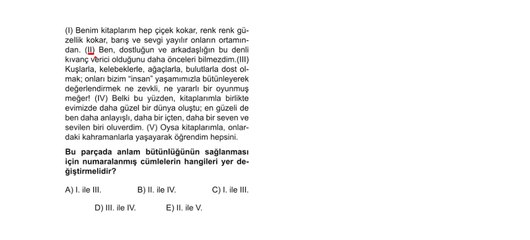 Sıradışı Analiz Yayınları TYT 7. Deneme Sınavı - Türkçe 29.  Soru