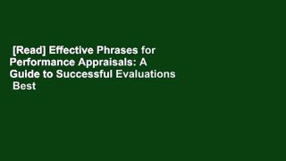 [Read] Effective Phrases for Performance Appraisals: A Guide to Successful Evaluations  Best