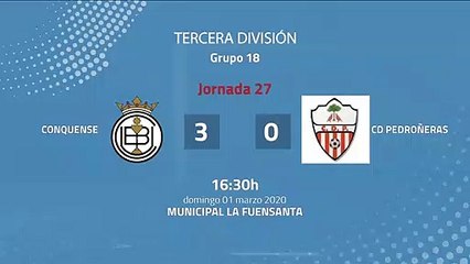 Resumen partido entre Conquense y CD Pedroñeras Jornada 27 Tercera División