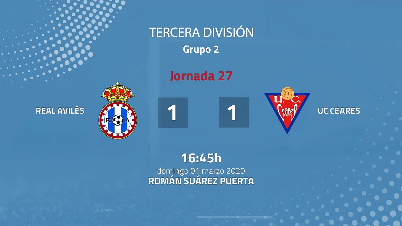 Resumen partido entre Real Avilés y UC Ceares Jornada 27 Tercera División