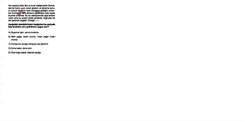 Sıradışı Analiz Yayınları TYT 8. Deneme Sınavı - Türkçe 3.  Soru