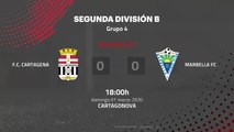 Resumen partido entre F.C. Cartagena y Marbella FC Jornada 27 Segunda División B